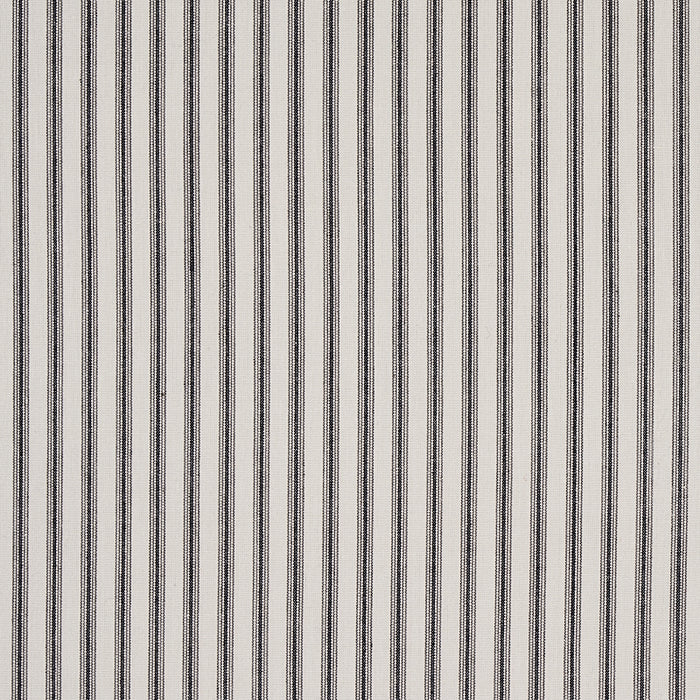 Schumacher Wellfleet Ticking Stripe Black Fabric Sample 60077