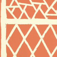 China Seas Trellis Background Orange Wallpaper 6025-05WP