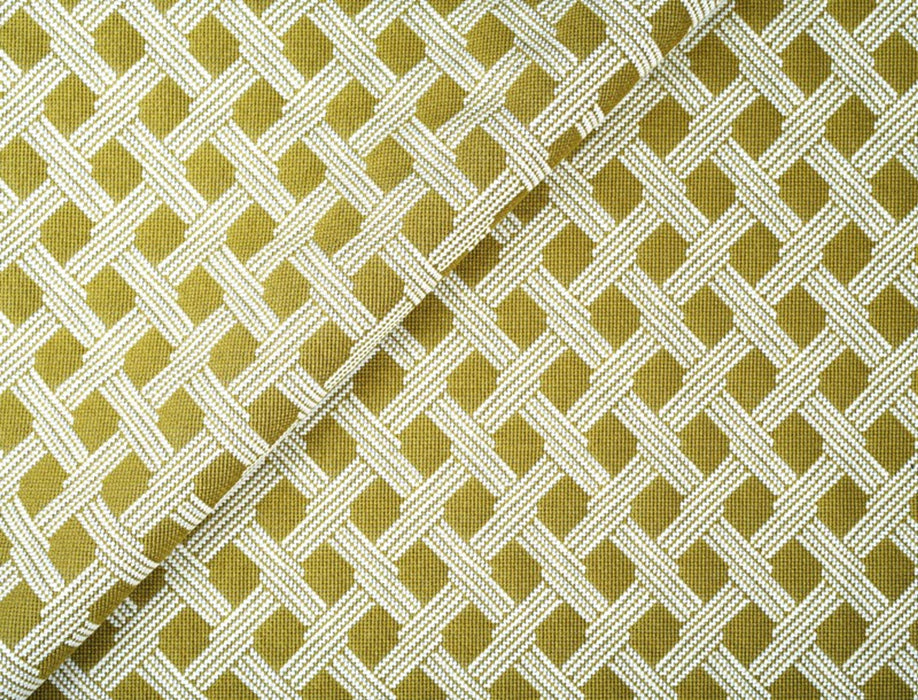 Jim Thompson Lattice Weave Burnished Brass Fabric Sample JT013734004