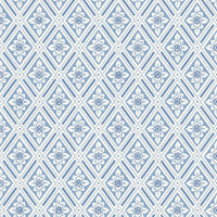 Schumacher Ester Blue And White Wallpaper 6148