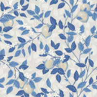 Schumacher Citrontrad Taupe And Blue Wallpaper 6149