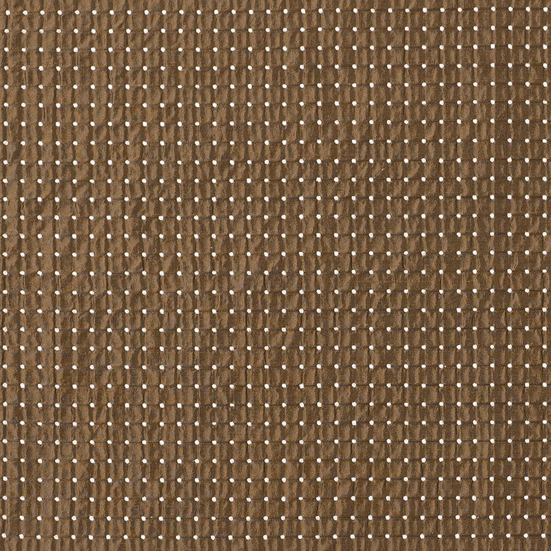 Schumacher Dotted Silk Weave Mocha Fabric Sample 62553