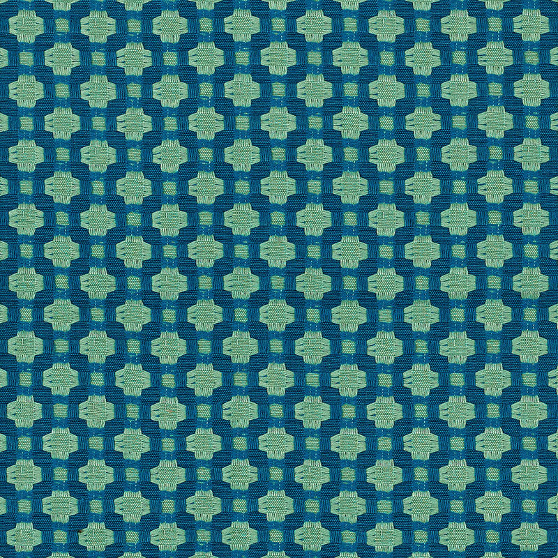 Schumacher Betwixt Peacock/Seaglass Fabric Sample 62613