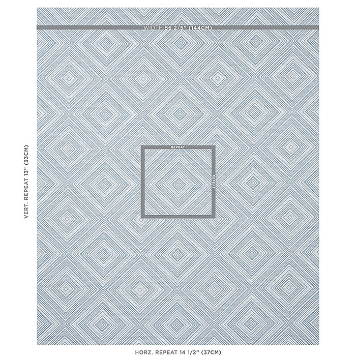 Schumacher Tortola Indoor/Outdoor Sky Fabric 62845