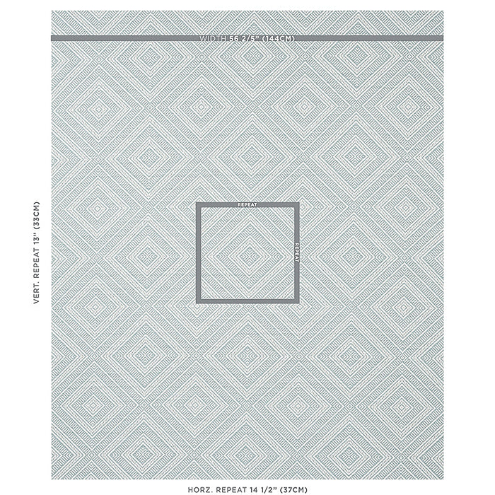 Schumacher Tortola Indoor/Outdoor Aqua Fabric 62846
