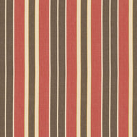 Schumacher Beacon Cotton Stripe Red/Java/Beige Fabric 62994