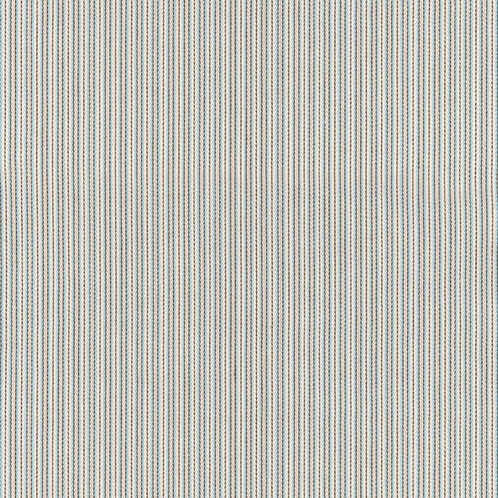 Schumacher Baker Cotton Stripe Ivory/Aqua/Mocha Fabric Sample 63000