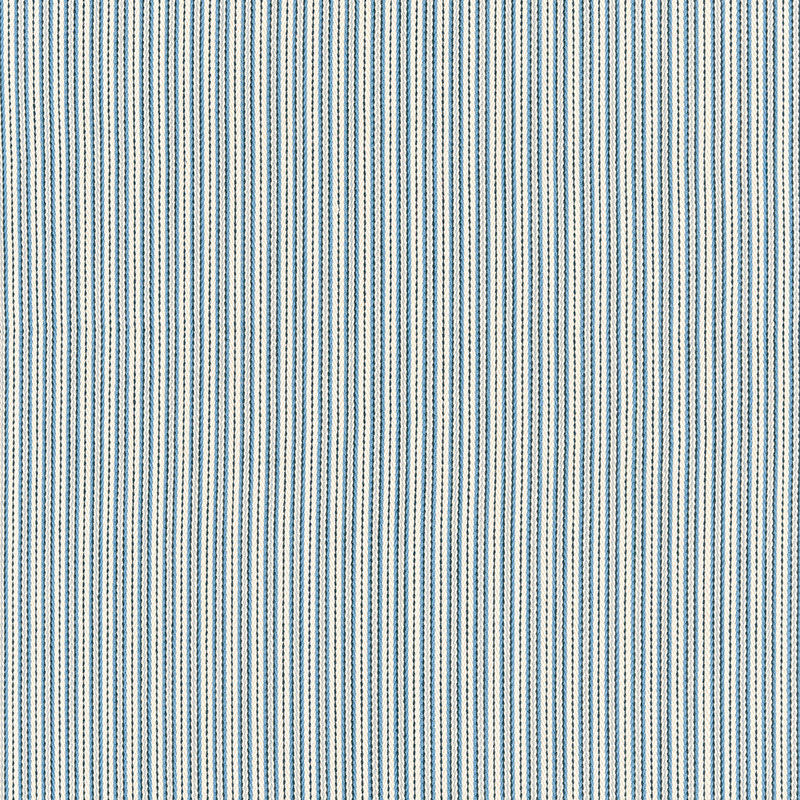 Schumacher Baker Cotton Stripe Ivory/Chambray/Indigo Fabric Sample 63003