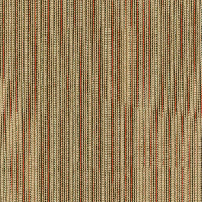 Schumacher Baker Cotton Stripe Flax/Mocha/Red Fabric Sample 63004