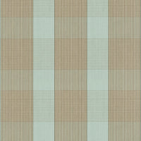 Schumacher Avon Gingham Plaid Mocha/Aqua Fabric 63023