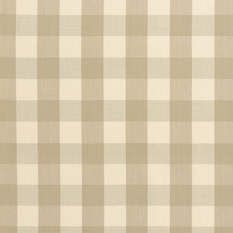 Schumacher Camden Cotton Check Beige Fabric 63031