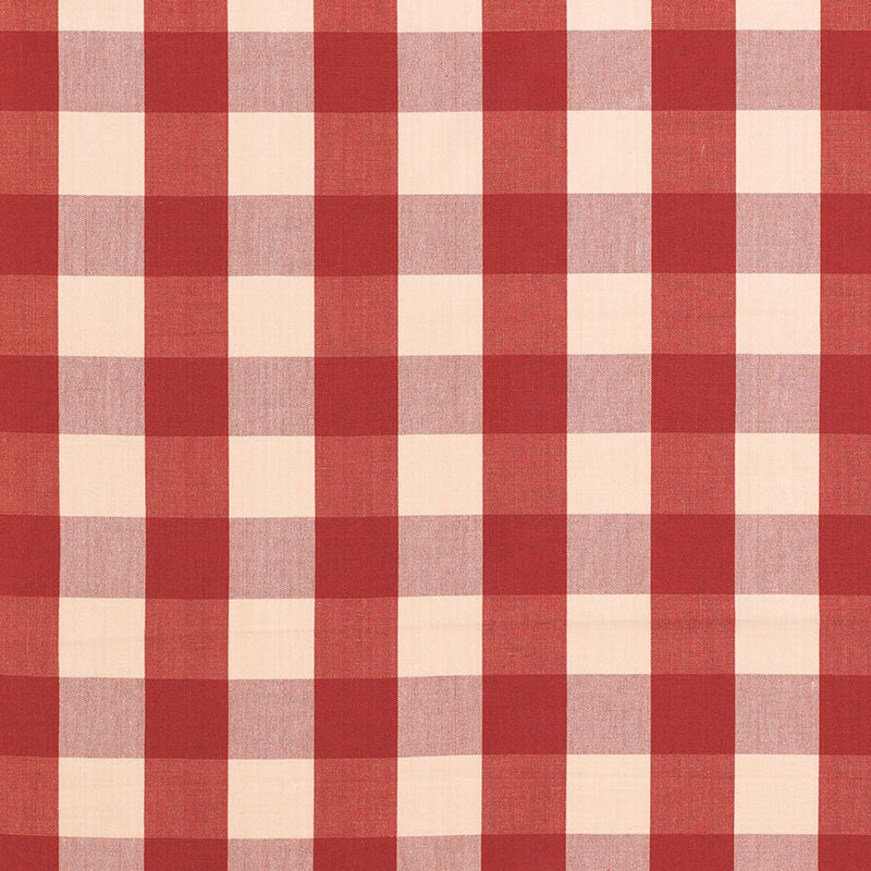Schumacher Camden Cotton Check Red Fabric 63034