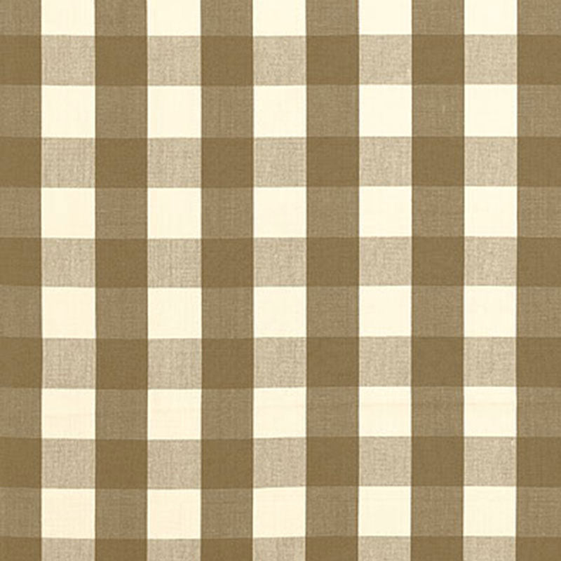 Schumacher Camden Cotton Check Mocha Fabric 63040