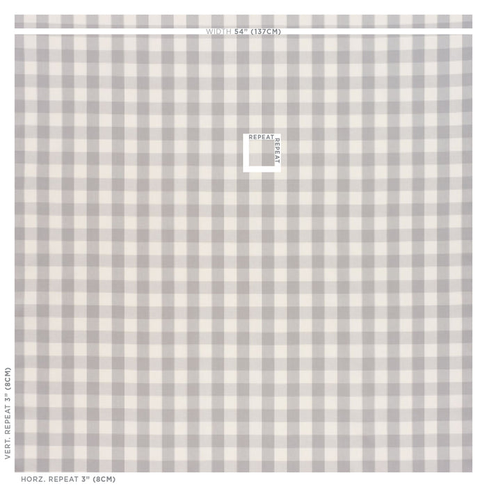 Schumacher Camden Cotton Check Grey Fabric 63047