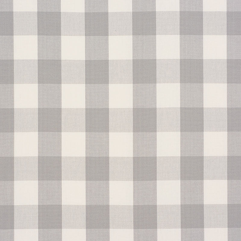 Schumacher Camden Cotton Check Grey Fabric 63047