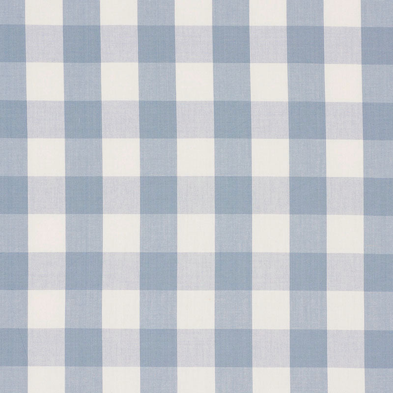Schumacher Camden Cotton Check Sky Fabric 63048