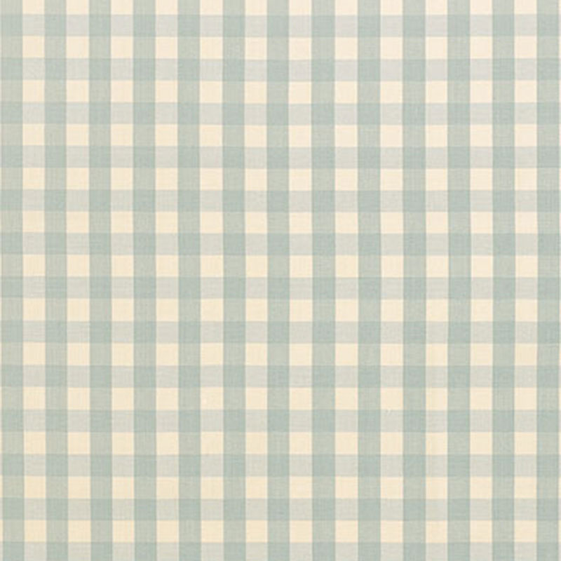Schumacher Elton Cotton Check Aqua Fabric Sample 63057
