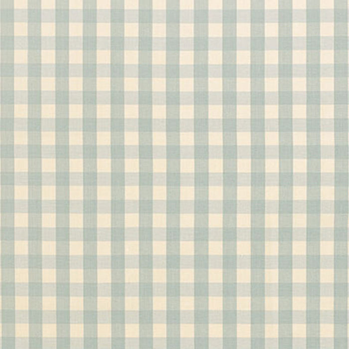 Schumacher Elton Cotton Check Aqua Fabric Sample 63057