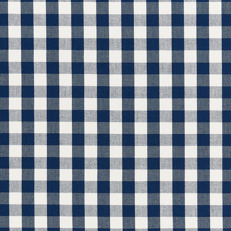 Schumacher Elton Cotton Check Navy Fabric 63063