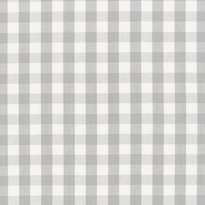 Schumacher Elton Cotton Check Grey Fabric 63065