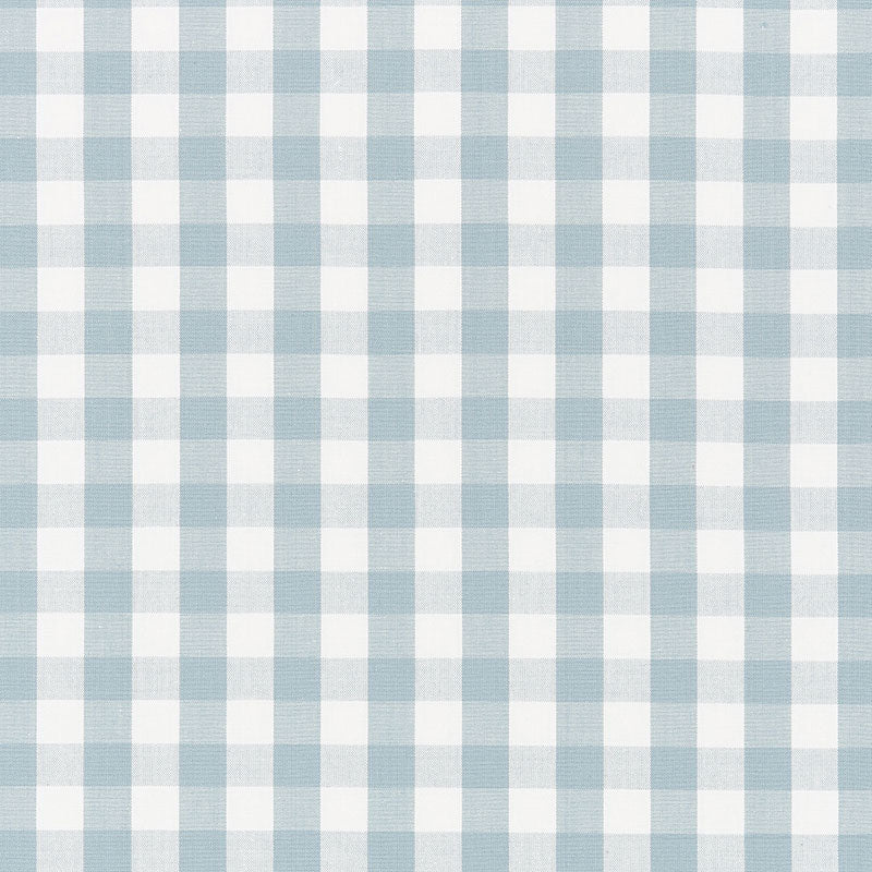 Schumacher Elton Cotton Check Sky Fabric 63066
