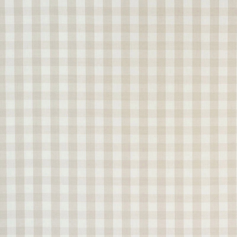 Schumacher Elton Cotton Check Natural Fabric Sample 63068