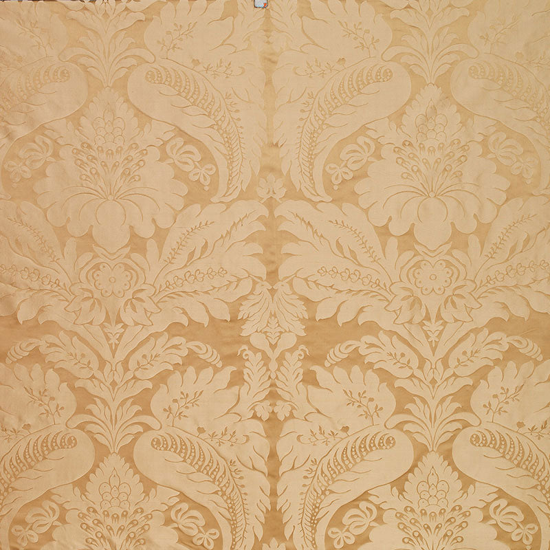 Schumacher Bennet Silk Damask Travertine Fabric Sample 63733