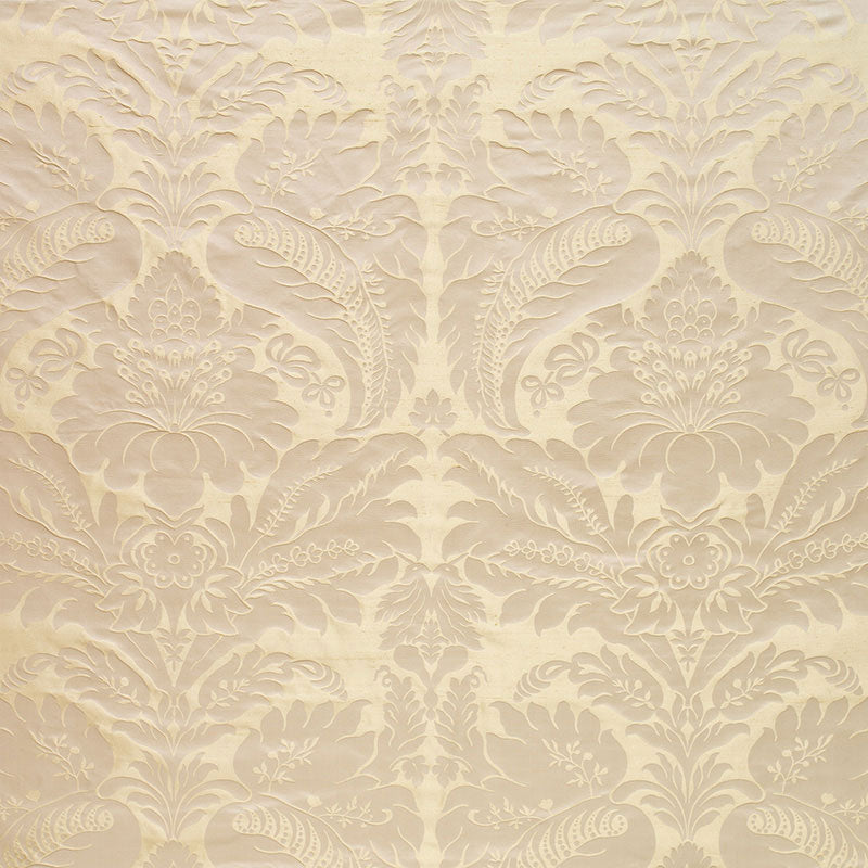 Schumacher Bennet Silk Damask Platinum Fabric Sample 63734