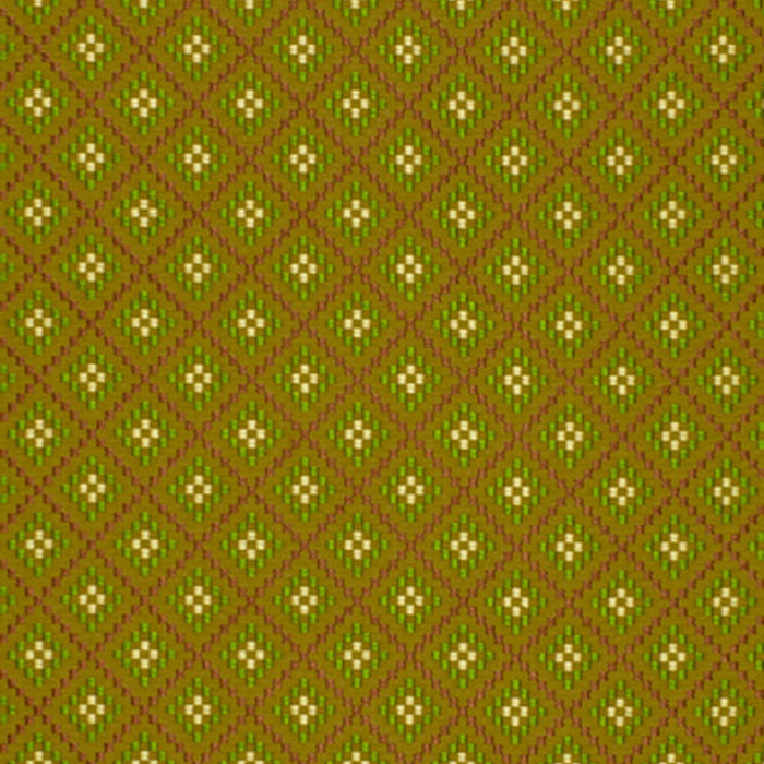 Schumacher Checkers Chartreuse / Leaf Fabric Sample 64411