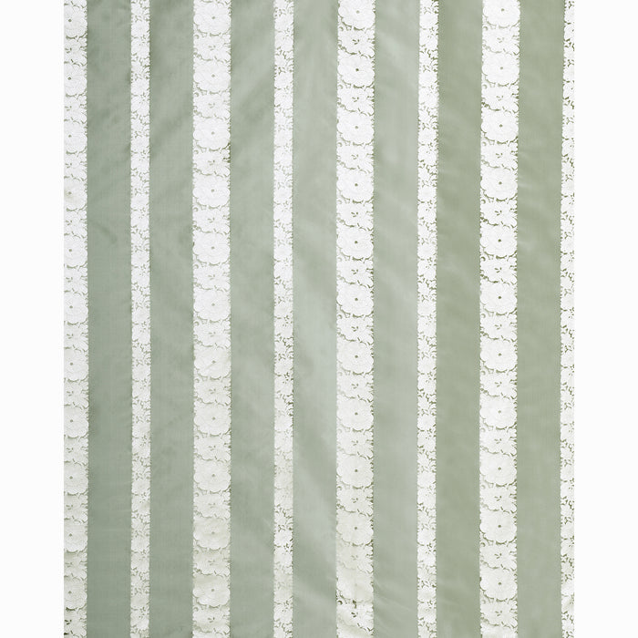 Schumacher Mandarin Silk Stripe Ocean Mist Fabric 64432