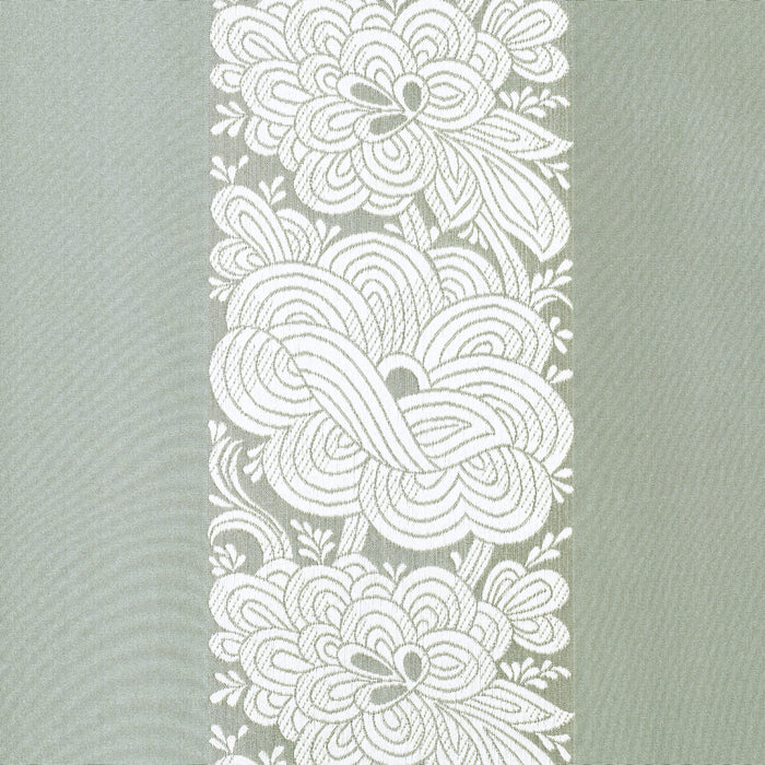 Schumacher Mandarin Silk Stripe Ocean Mist Fabric Sample 64432