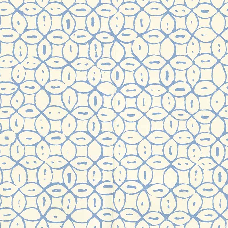 China Seas Melong Batik French Blue Wallpaper Sample 6450-01WP
