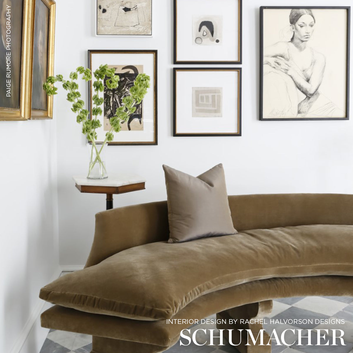 Schumacher Gainsborough Velvet Chickory Fabric 64552