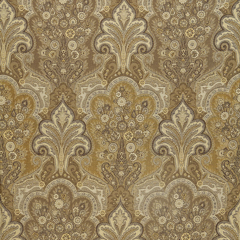Schumacher New Castle Paisley Travertine Fabric Sample 64590