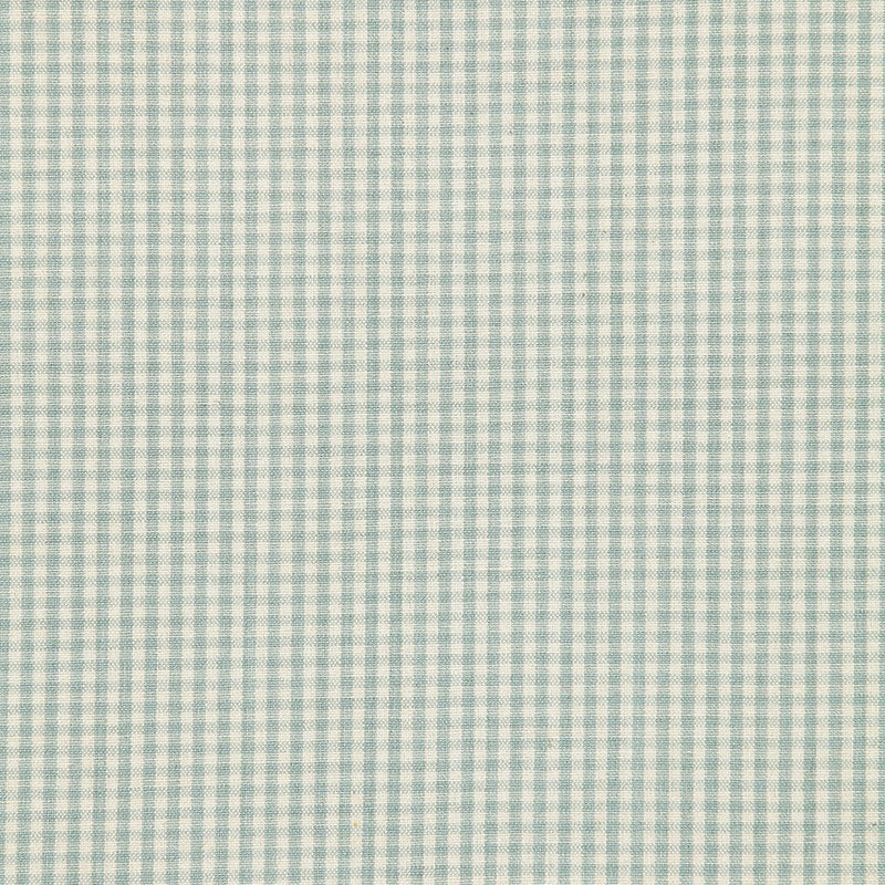 Schumacher Barnet Cotton Check Aqua Fabric Sample 64622