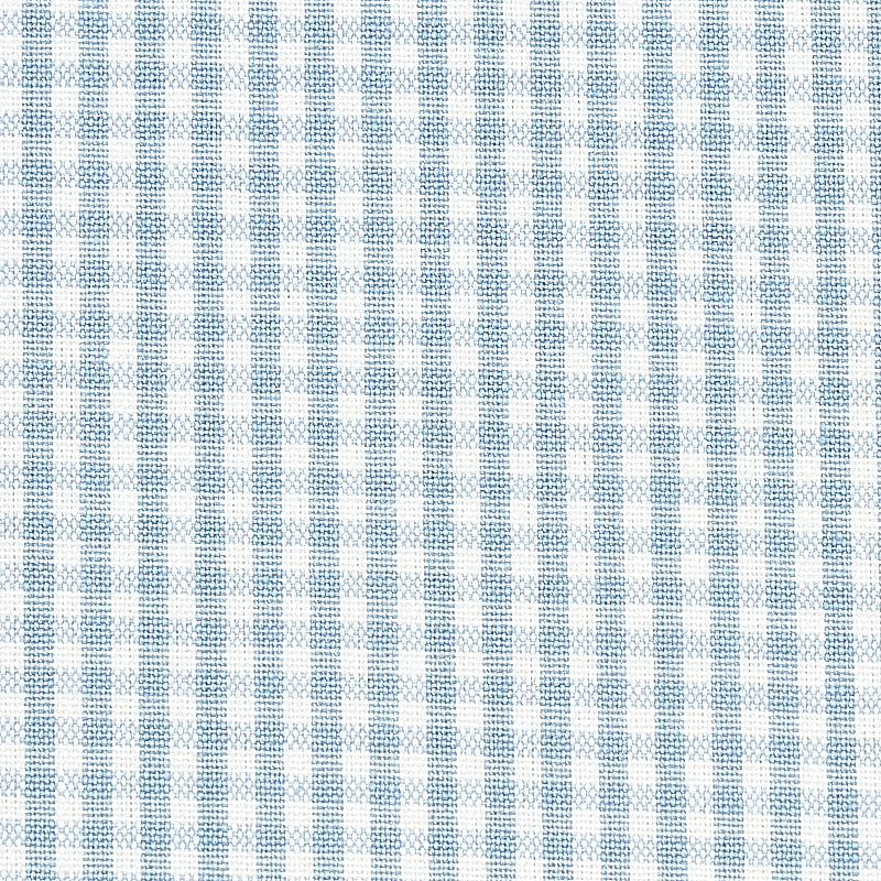 Schumacher Barnet Cotton Check Sky Fabric Sample 64629