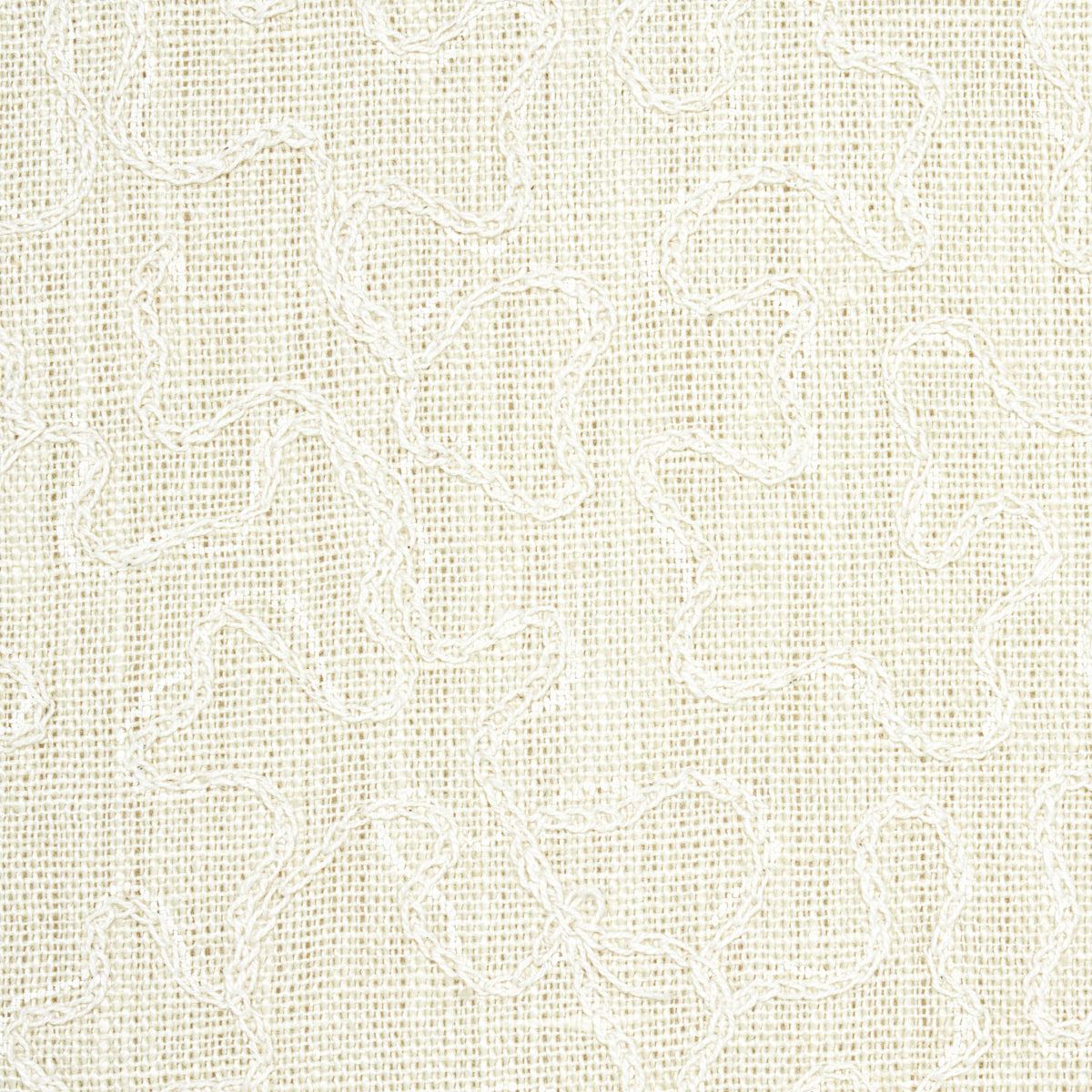 Schumacher Vermicelli Embroidery Pearl Fabric Sample 64673