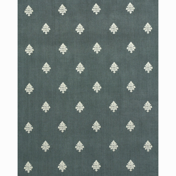 Schumacher Lorenzo Embroidery Midnight Fabric 64721