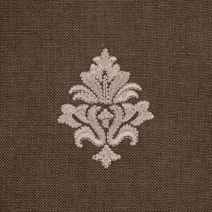 Schumacher Lorenzo Embroidery Coffee Bean Fabric 64722