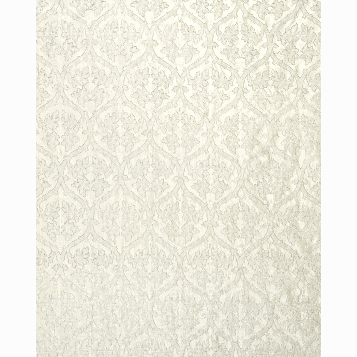 Schumacher Ravenna Embroidery Silver Fabric Sample 64743