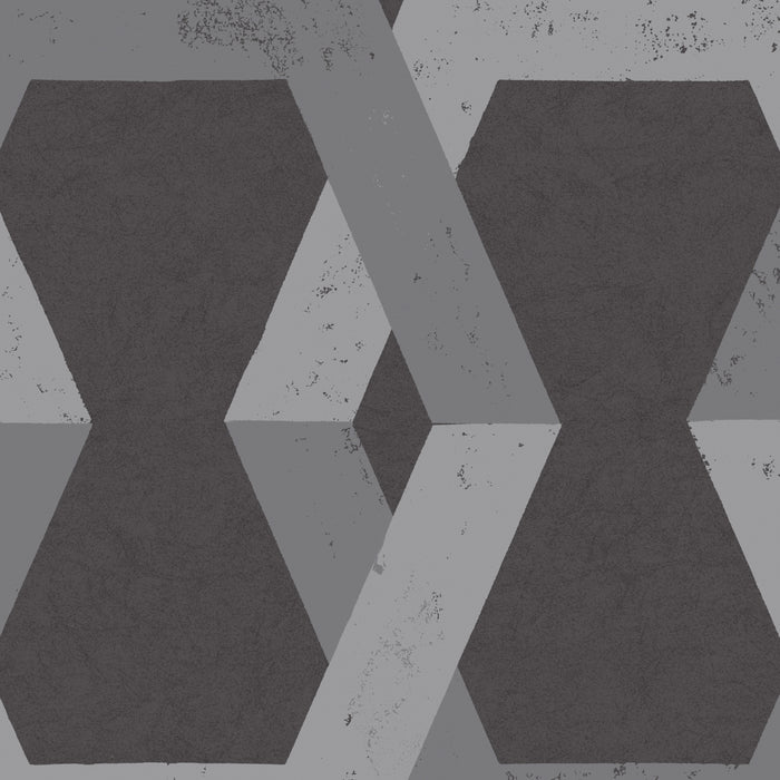 Schumacher Tribe Pewter Wallpaper Sample 6475