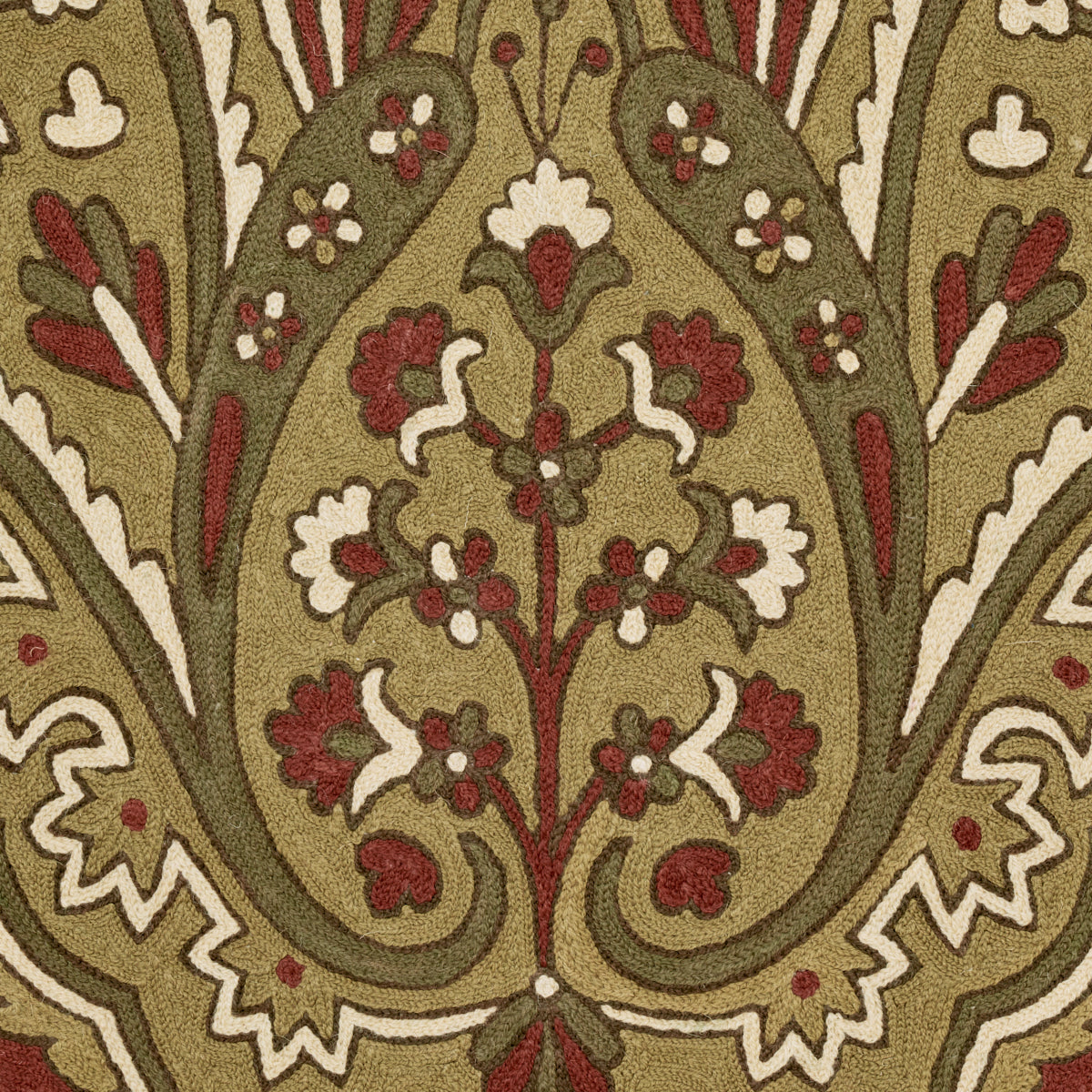 Schumacher Maharajah Crewel Embroidery Pompeii Fabric 64811