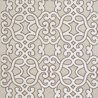 Schumacher Amboise Linen Embroidery Greige Fabric 65181