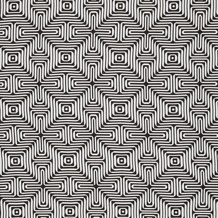Schumacher Amazing Maze Indoor/Outdoor Kohl Fabric 65322