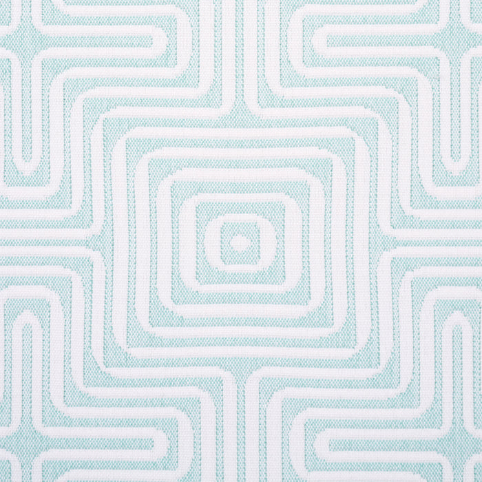 Schumacher Amazing Maze Indoor/Outdoor Aqua Breeze Fabric 65326