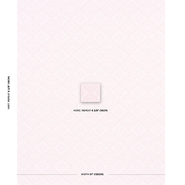 Schumacher Amazing Maze Indoor/Outdoor Blush Fabric 65327