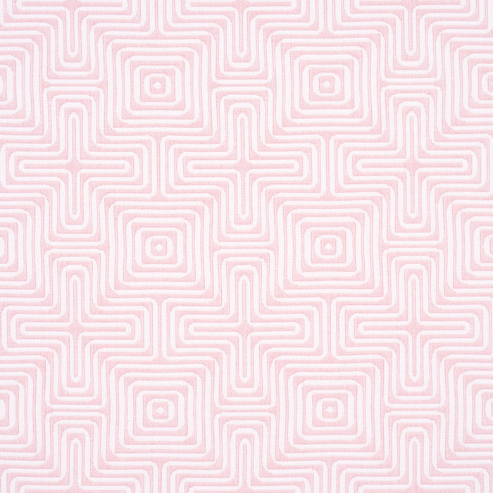 Schumacher Amazing Maze Indoor/Outdoor Blush Fabric 65327