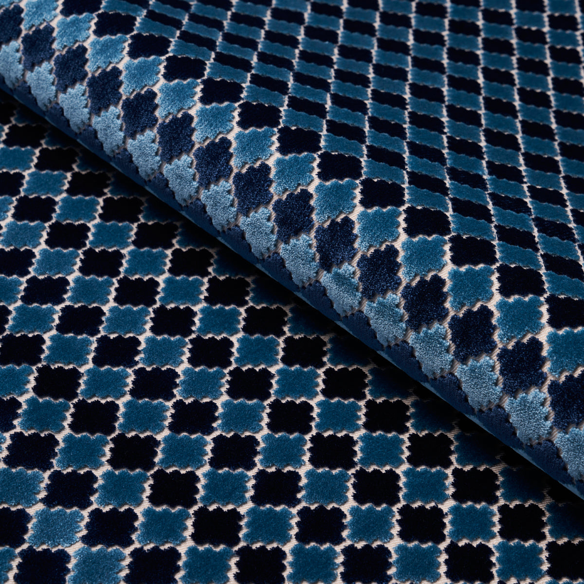 Schumacher Marrakesh Velvet Indigo Fabric Sample 65645