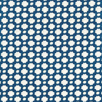 Schumacher Betwixt Indigo/Ivory Fabric 65681