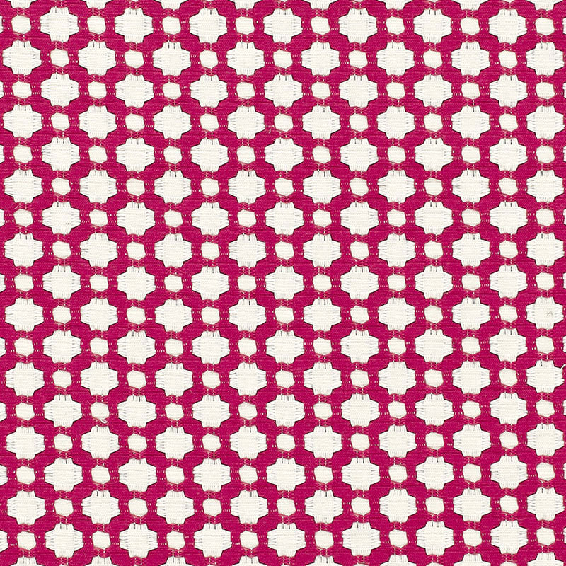 Schumacher Betwixt Magenta/Natural Fabric Sample 65685
